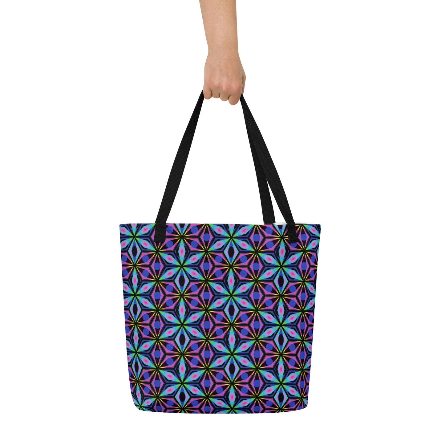 Open Eyes Large Tote Bag with Pocket