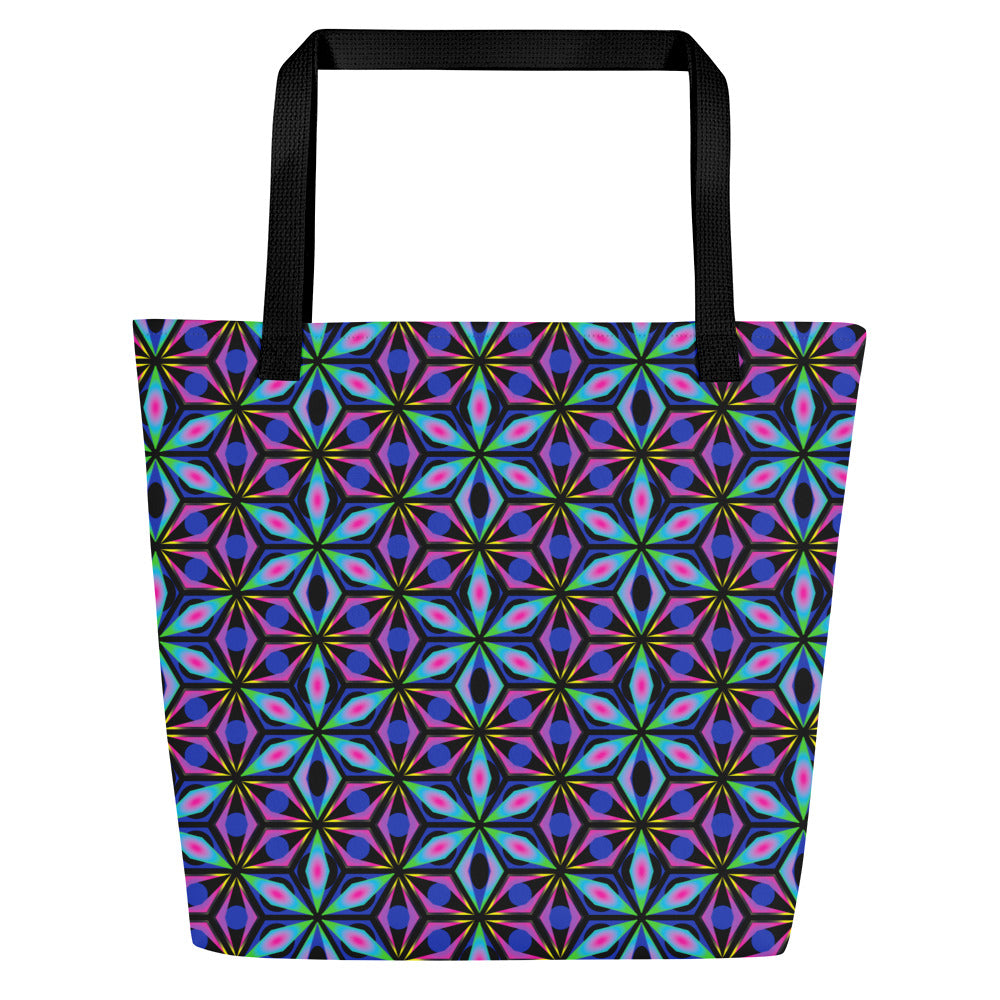 Open Eyes Large Tote Bag with Pocket