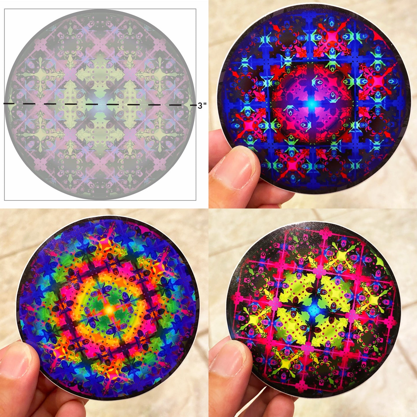 Large "Aligning Lenses" Series Sticker 4-Pack
